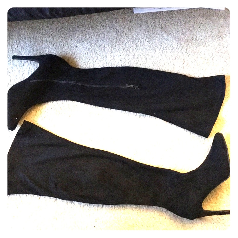 Over the knee suede boots